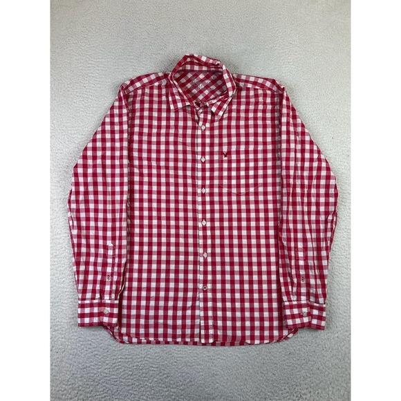 American Eagle Outfitters Other - American Eagle Shirt Mens Large Red White Plaid Button Down Long Sleeve Cotton